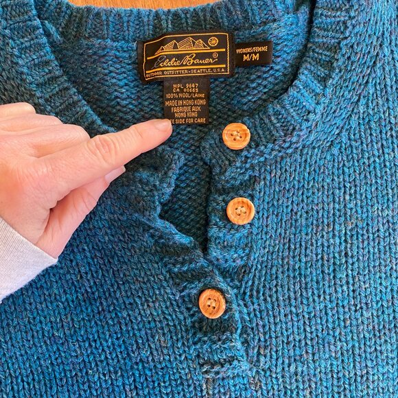 '90s Vintage Wool Eddie Bauer Sweater - Picture 3 of 6